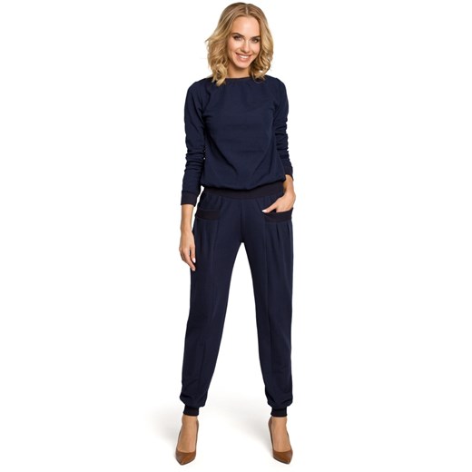 Made Of Emotion Woman's Trousers M332 Navy Blue M Factcool