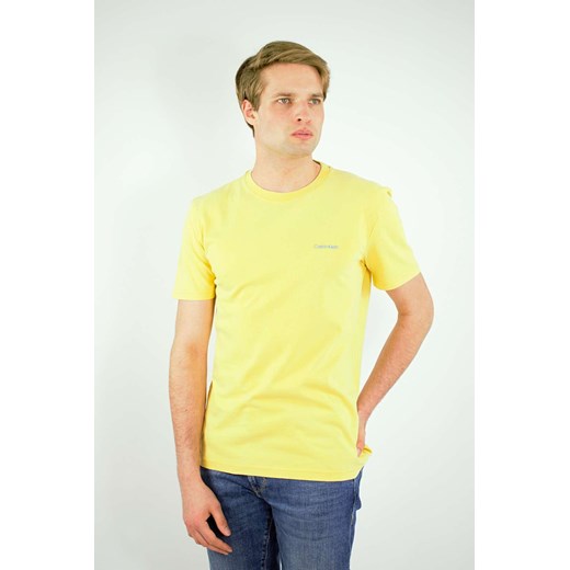 t-shirt męski calvin klein żółty gładki ze sklepu Royal Shop w kategorii T-shirty męskie - zdjęcie 109142173
