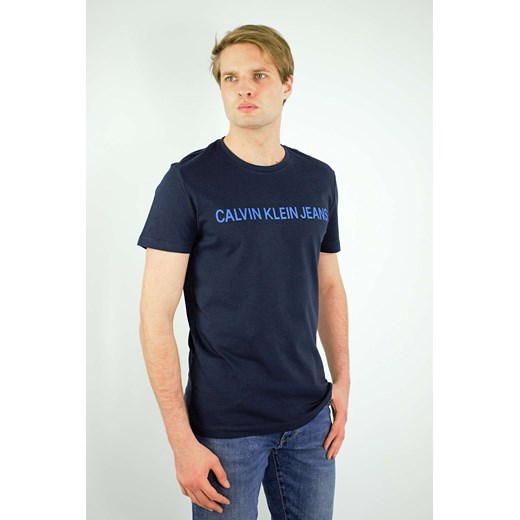 t-shirt męski calvin klein jeans granatowy ze sklepu Royal Shop w kategorii T-shirty męskie - zdjęcie 109142181