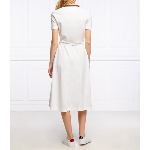 Sukienka Tommy Hilfiger midi biała z krótkim rękawem 