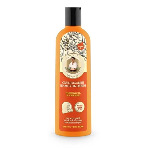 Rokitnikowy szampon nadający objętość włosów puszystość i blask BABCIA AGAFIA 280ml Cytryniec Chiński ZielonySzop