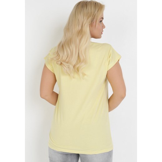 Żółty T-shirt Astrissis XXL Born2be Odzież
