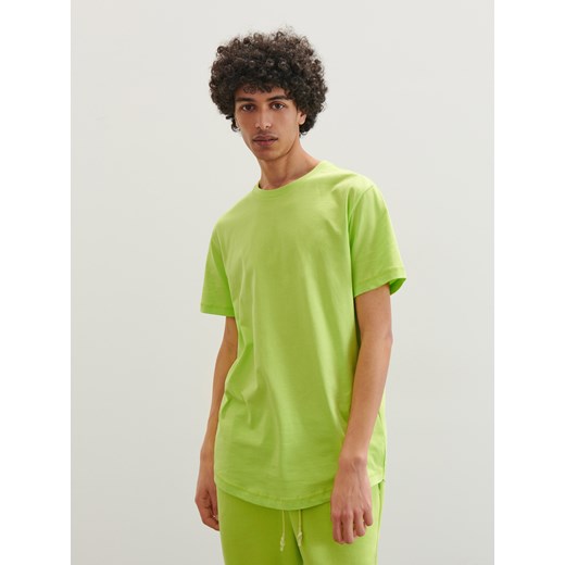 Reserved - T-shirt o wydłużonym kroju - Zielony Reserved XL Reserved