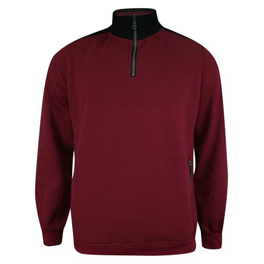 Bluza Bordowa, Sweter Męski, Dekolt z Wysoką Stójką Zapinaną na Zamek -KINGS SWKNGS313826bordo ze sklepu JegoSzafa.pl w kategorii Bluzy męskie - zdjęcie 109186144