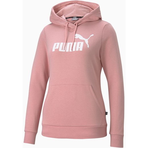 Bluza damska Puma różowa z bawełny z napisami 