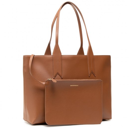 Emporio Armani shopper bag matowa skórzana mieszcząca a5 elegancka 