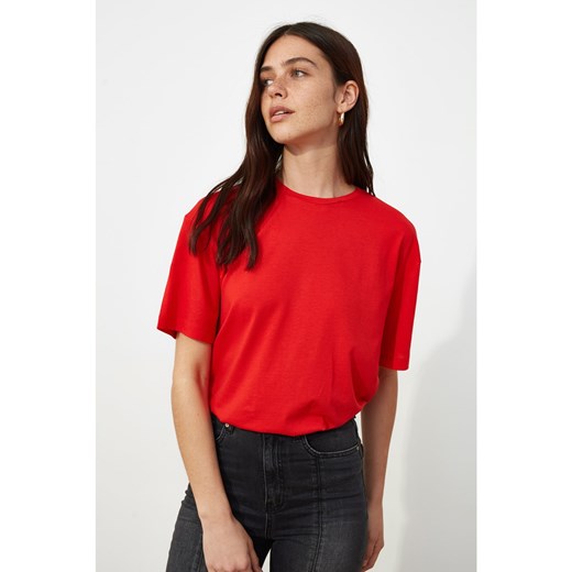 Trendyol Pomegranate Flower Boyfriend Printed Knitted T-Shirt Trendyol S Factcool