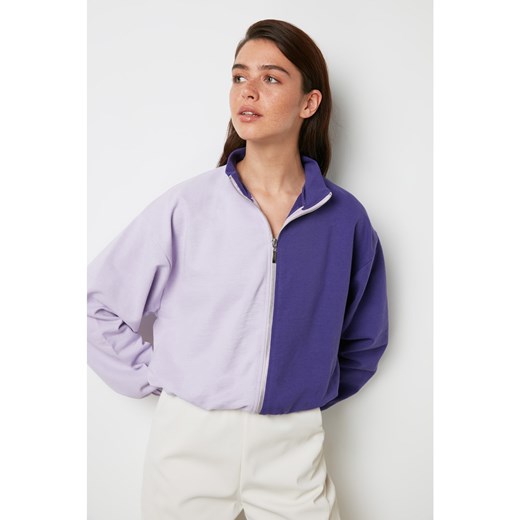 Trendyol Purple Block Knitted Sweatshirt Trendyol S Factcool