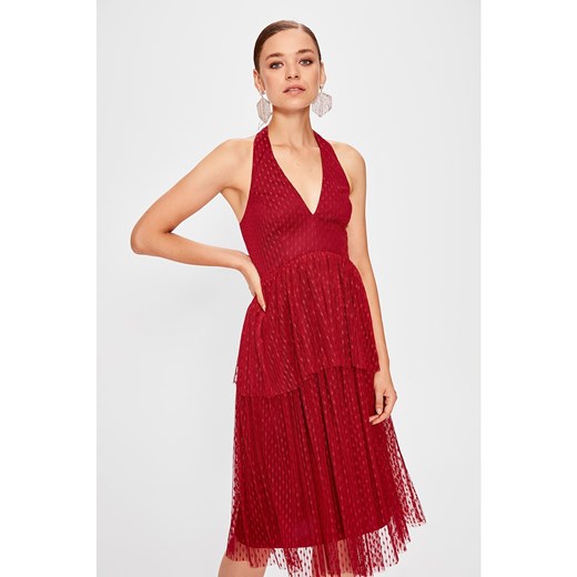 Trendyol Burgundy Polka Dot Tulle Dress Trendyol 42 Factcool