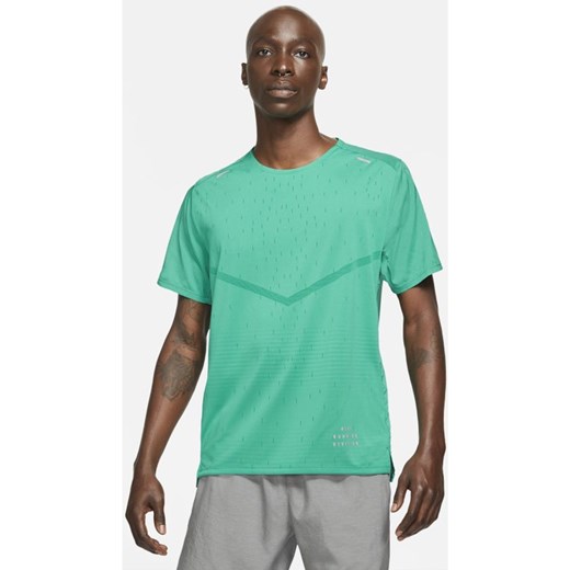 Męska koszulka z krótkim rękawem do biegania Nike Rise 365 Run Division - Zieleń Nike XL Nike poland