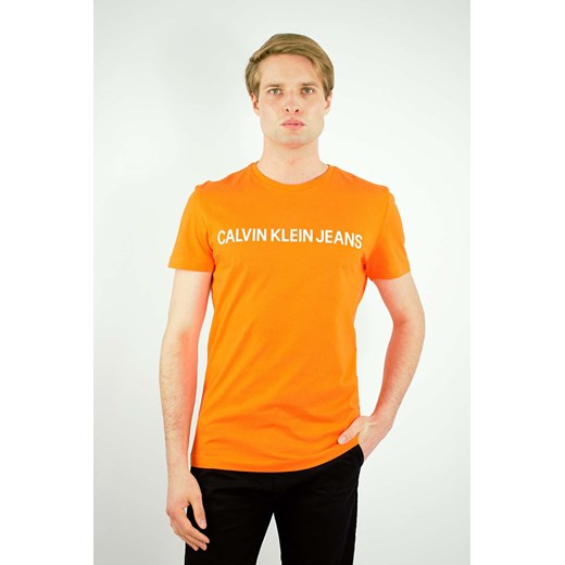 t-shirt męski calvin klein pomarańczowy ze sklepu Royal Shop w kategorii T-shirty męskie - zdjęcie 109240240