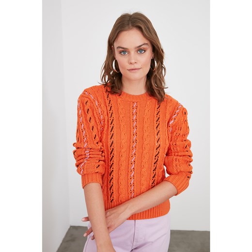 Trendyol Orange Color Execution Detailed Knitwear Sweater Trendyol S Factcool