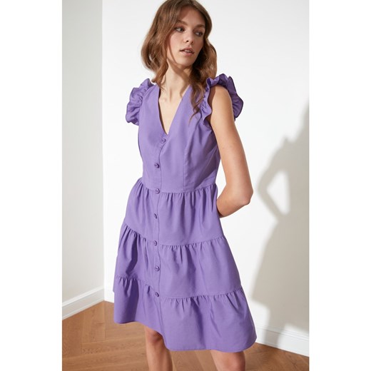 Trendyol Purple Flywheel Button Dress Trendyol 40 Factcool