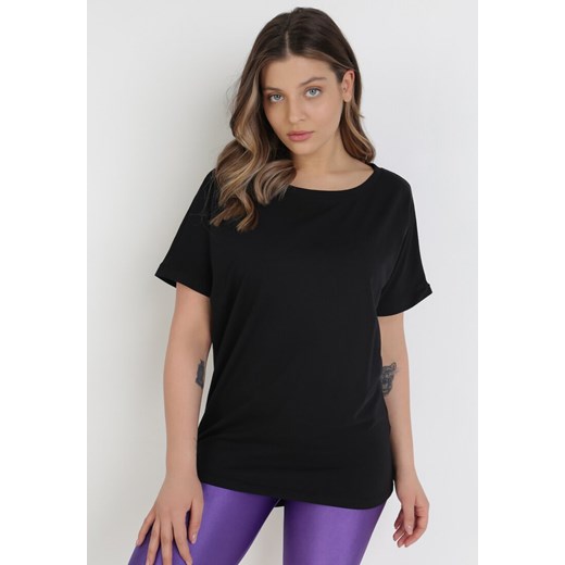Czarny T-shirt Ammi ze sklepu Born2be Odzież w kategorii Bluzki damskie - zdjęcie 109284673