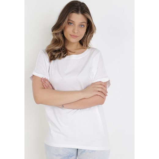 Biały T-shirt Ammi ze sklepu Born2be Odzież w kategorii Bluzki damskie - zdjęcie 109284703