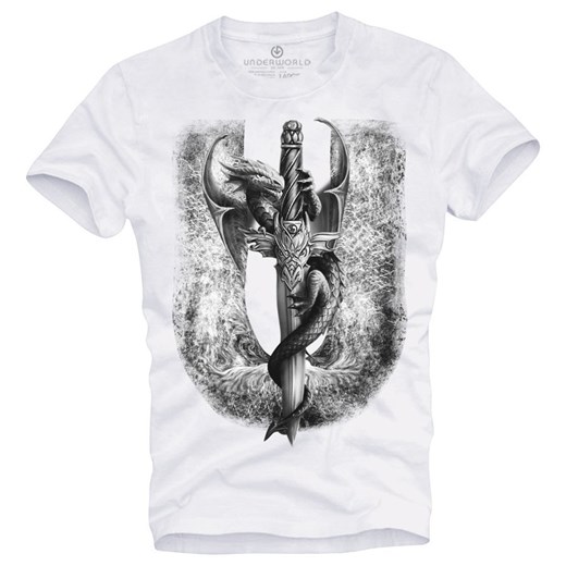 T-shirt męski UNDERWORLD Dragon biały ze sklepu morillo w kategorii T-shirty męskie - zdjęcie 109286903