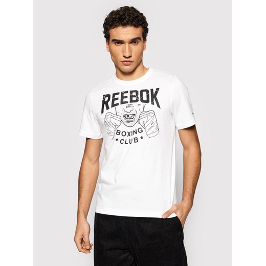 Reebok T-Shirt Boxing Club GI8427 Biały Slim Fit Reebok M MODIVO