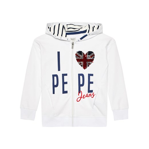 Pepe Jeans Bluza Carla PG581188 Biały Regular Fit Pepe Jeans 10Y MODIVO