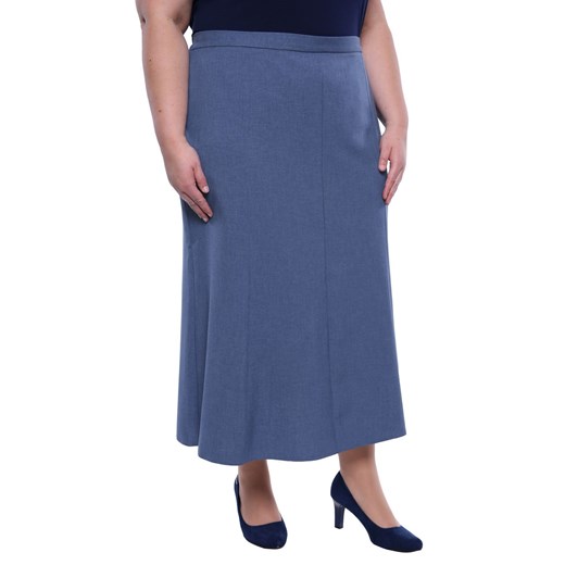 Lniana spódnica w niebieskim kolorze 50 Modne Duże Rozmiary