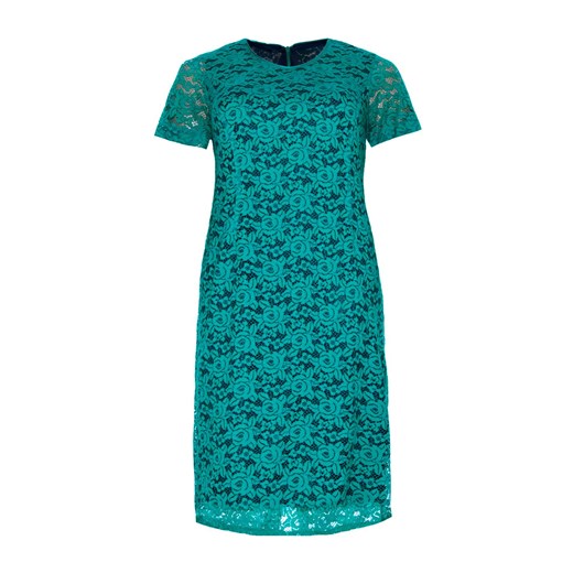 Zielona koronkowa sukienka krótki rękaw 58 Modne Duże Rozmiary