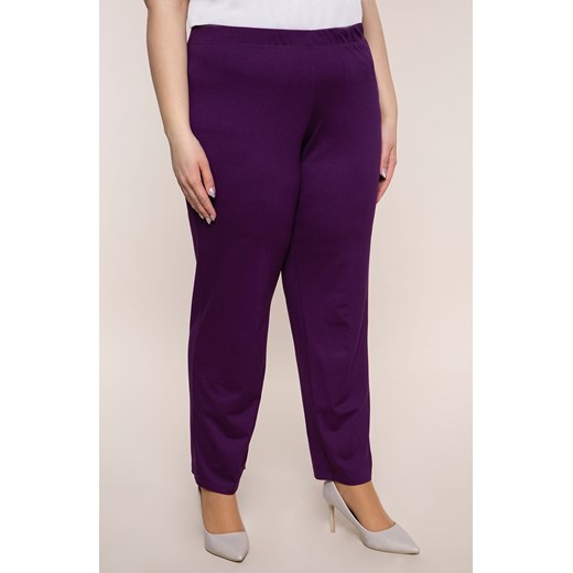 Klasyczne spodnie w fioletowym kolorze 54 Modne Duże Rozmiary