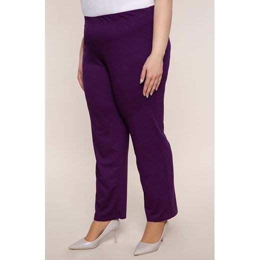 Klasyczne spodnie w fioletowym kolorze 60 Modne Duże Rozmiary
