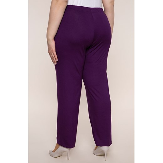 Klasyczne spodnie w fioletowym kolorze 60 Modne Duże Rozmiary