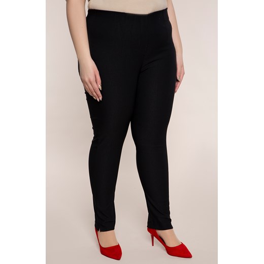 Dłuższe proste spodnie w kolorze czerni 46 Modne Duże Rozmiary