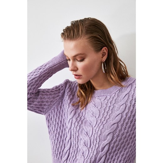 Trendyol Lila Knitted Detailed Knitwear Sweater Trendyol M Factcool
