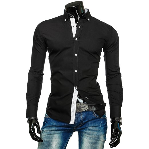 Koszula z długim rękawem (dx0260) - Czarny dstreet czarny bawełniane