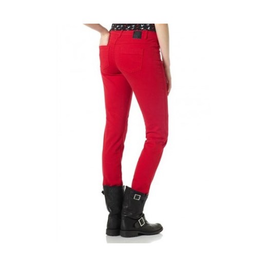 Material Girl spodnie jeansy rurki czerwone n-fashion-pl czerwony cień do powiek