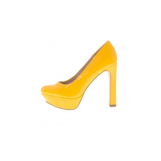 Bianco Footwear czółenka lakier żółte n-fashion-pl zolty cień do powiek