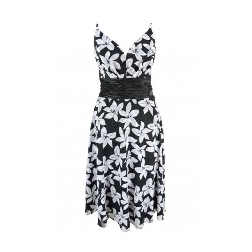 Francoise sukienka czarno-biała w kwiaty n-fashion-pl szary Biustonosze