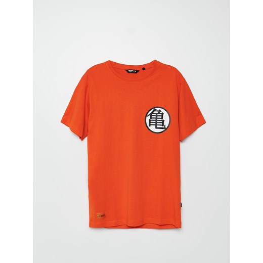 T-shirt męski Cropp pomarańczowa 