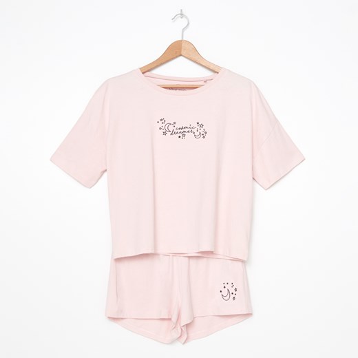 House - Dwuczęściowa piżama z bawełny organicznej - Różowy House XS House