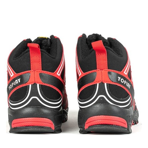 Czarne sportowe damskie buty trekkingowe z czerwoną wstawką Everest - Obuwie Royalfashion.pl 37 royalfashion.pl