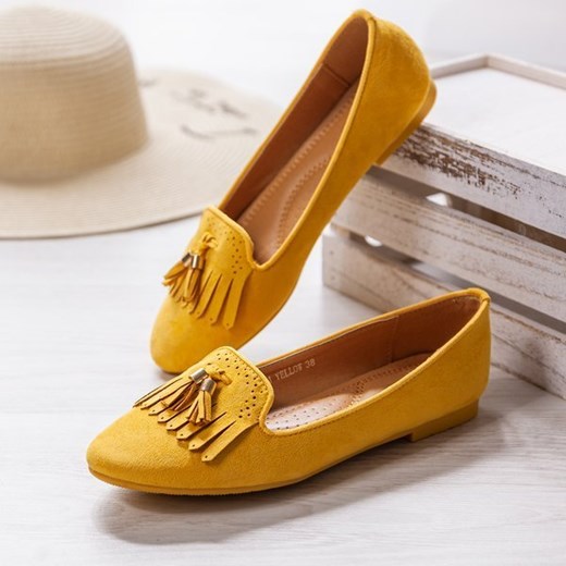 Żółte mokasyny z frędzelkami Taussima - Obuwie Royalfashion.pl 39 royalfashion.pl