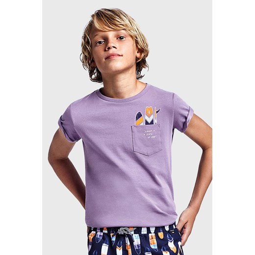 Chłopięcy T-shirt Mayoral Grape fioletowe fioletowy 12 Astratex okazyjna cena