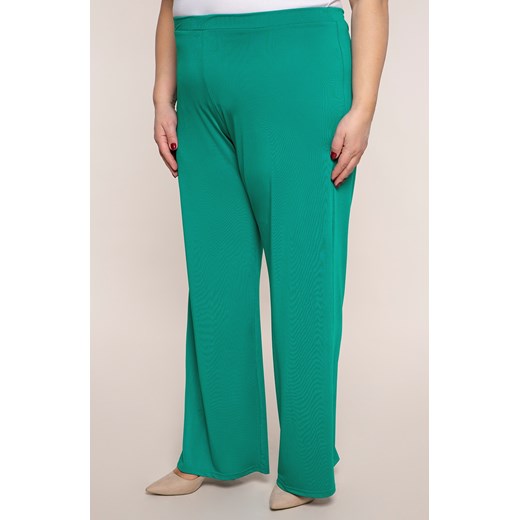Wizytowe spodnie w kolorze zielonego turkusu 56 Modne Duże Rozmiary