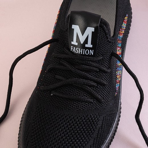 Czarne damskie sportowe buty z kolorowymi wstawkami Veritas - Obuwie Royalfashion.pl 37 royalfashion.pl
