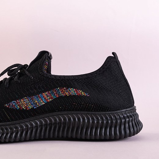 Czarne damskie sportowe buty z kolorowymi wstawkami Veritas - Obuwie Royalfashion.pl 40 royalfashion.pl
