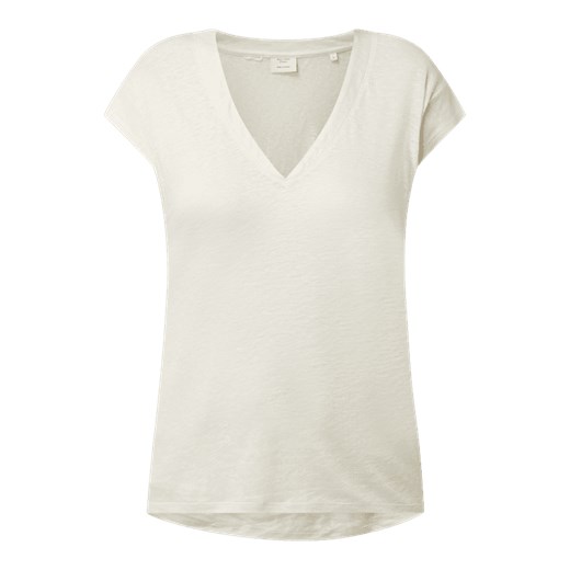 T-shirt z mieszanki lnu i jedwabiu Marc O'polo Pure S Peek&Cloppenburg