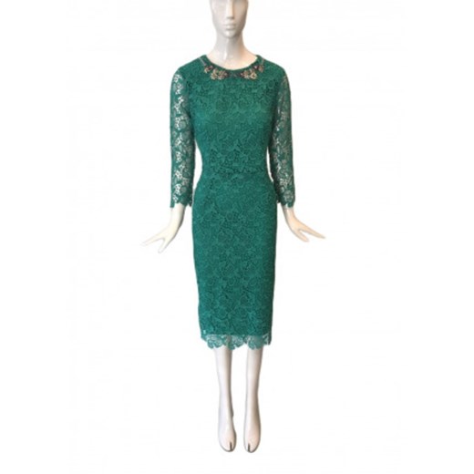 Sukienka Ermanno Scervino z okrągłym dekoltem zielona 