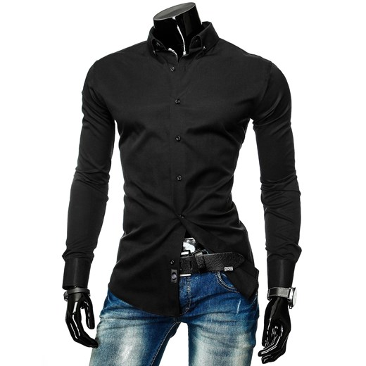 Koszula z długim rękawem (dx0434) - Czarny dstreet czarny bawełniane