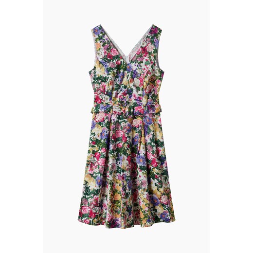 Sukienka ORSAY mini z okrągłym dekoltem bez rękawów z tkaniny w kwiaty 