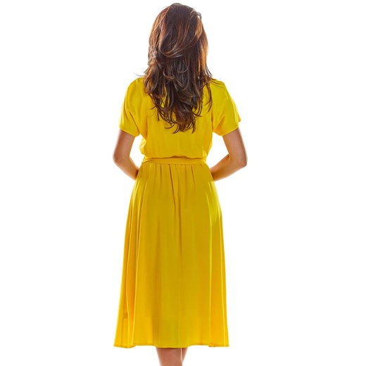 Sukienka AWAMA na wiosnę z paskami trapezowa 