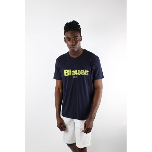 T-shirt męski Blauer USA młodzieżowy z krótkim rękawem z bawełny 