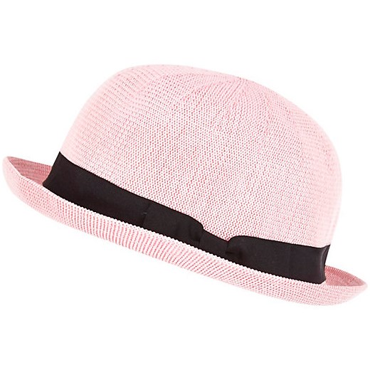 Light pink soft bowler hat river-island bezowy 