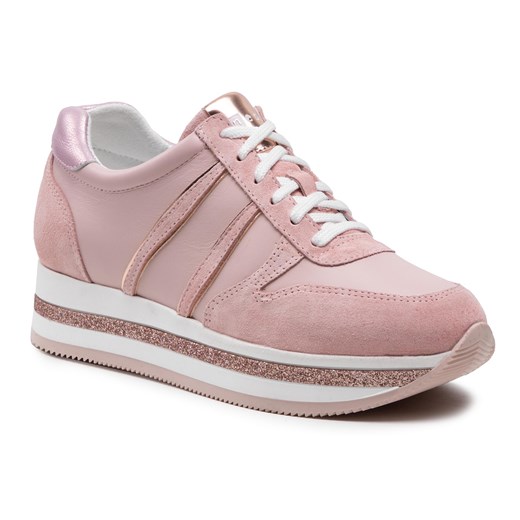 Buty sportowe damskie Nessi sneakersy sznurowane różowe 