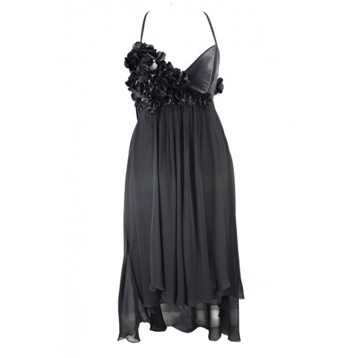 Carina sukienka czarna z kwiatkami n-fashion-pl szary Biustonosze
